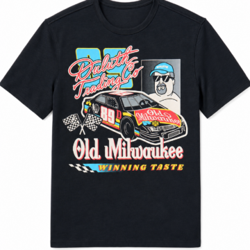 Black Retro Graphic Short-Sleeve Crew Neck Tee