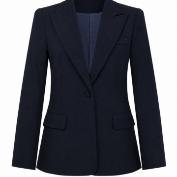 Dark Navy Single-Breasted Blazer