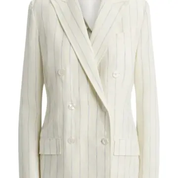 Off-White Pinstripe Double-Breasted Blazer