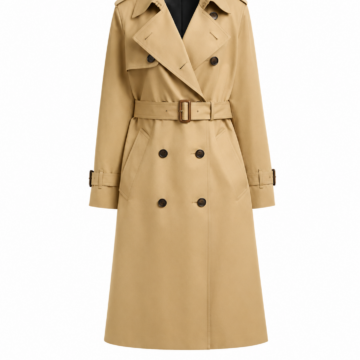Classic Black Double-Breasted Peacoat