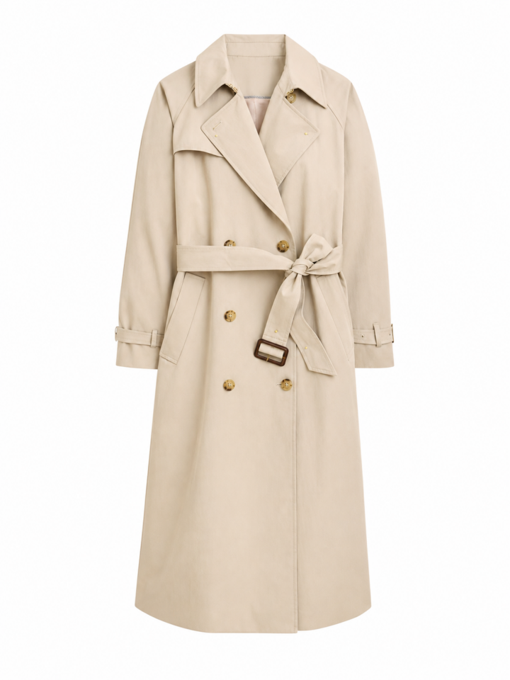 Light Beige Longline Trench Coat