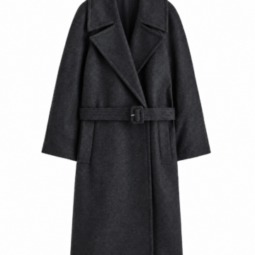 Dark Charcoal Oversized Wool Coat